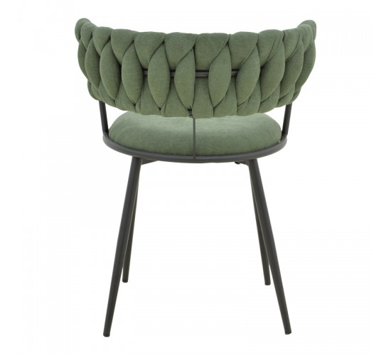 Πολυθρόνα Alkia I ύφασμα σε χακί απόχρωση- πόδι μαύρο μέταλλο 57x58.5x72εκ Υλικό: FABRIC - METAL 029-000382