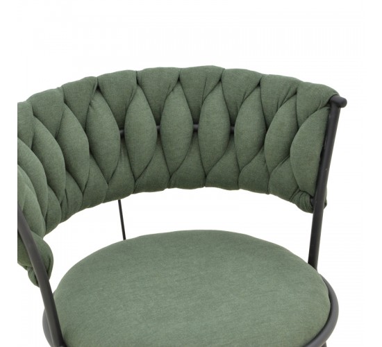 Πολυθρόνα Alkia I ύφασμα σε χακί απόχρωση- πόδι μαύρο μέταλλο 57x58.5x72εκ Υλικό: FABRIC - METAL 029-000382