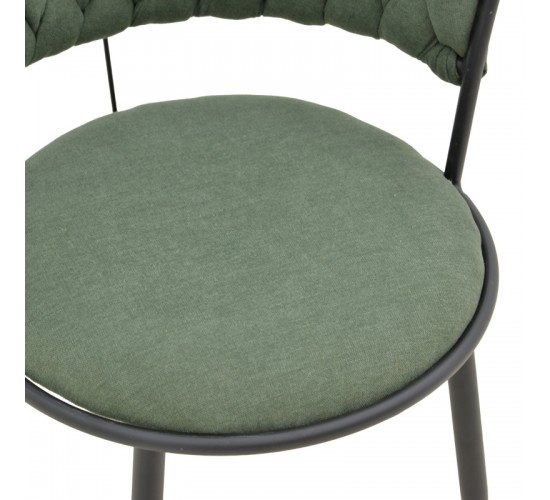 Πολυθρόνα Alkia I ύφασμα σε χακί απόχρωση- πόδι μαύρο μέταλλο 57x58.5x72εκ Υλικό: FABRIC - METAL 029-000382