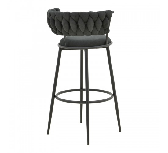 Σκαμπό μπαρ Alkia I ύφασμα σε μαύρη απόχρωση- πόδι μαύρο μέταλλο 50x56x95εκ Υλικό: FABRIC - METAL 029-000386