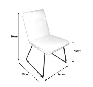 Καρέκλα Essential ύφασμα λευκό-πόδι μάυρο μεταλλικό 54x59x89εκ Υλικό: FABRIC - METAL 029-000389