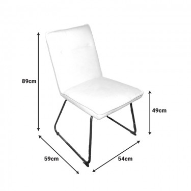 Καρέκλα Essential ύφασμα μπεζ-πόδι μάυρο μεταλλικό 54x59x89εκ Υλικό: FABRIC - METAL 029-000389