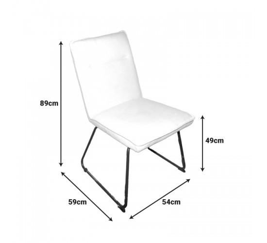 Καρέκλα Essential ύφασμα μπεζ-πόδι μάυρο μεταλλικό 54x59x89εκ Υλικό: FABRIC - METAL 029-000389