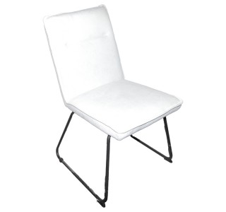 Καρέκλα Essential ύφασμα λευκό-πόδι μάυρο μεταλλικό 54x59x89εκ Υλικό: FABRIC - METAL 029-000389