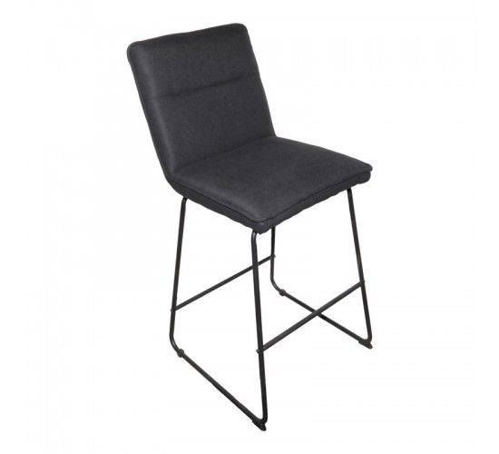 Σκαμπό μπαρ Essential ύφασμα μαύρο-πόδι μάυρο μεταλλικό 53x64.5x107εκ Υλικό: FABRIC - METAL 029-000392