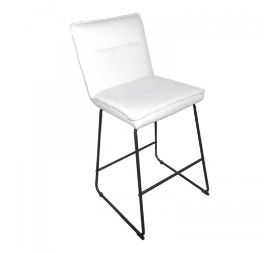 Σκαμπό μπαρ Essential ύφασμα μπεζ-πόδι μάυρο μεταλλικό 53x64.5x107εκ Υλικό: FABRIC - METAL 029-000393