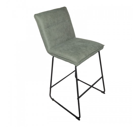 Σκαμπό μπαρ Essential ύφασμα χακί-πόδι μάυρο μεταλλικό 53x64.5x107εκ Υλικό: FABRIC - METAL 029-000395