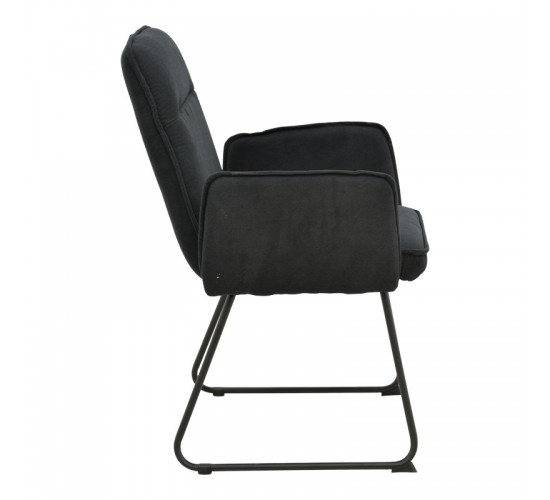 Πολυθρόνα Essential ύφασμα μαύρο-πόδι μαύρο μεταλλικό 55.5x59x89εκ Υλικό: FABRIC - METAL 029-000396