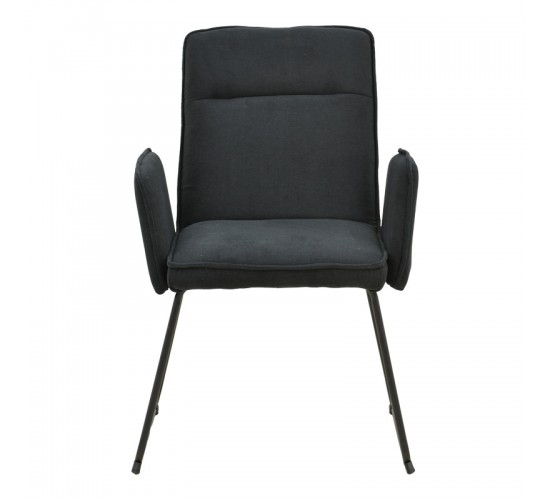 Πολυθρόνα Essential ύφασμα μαύρο-πόδι μαύρο μεταλλικό 55.5x59x89εκ Υλικό: FABRIC - METAL 029-000396