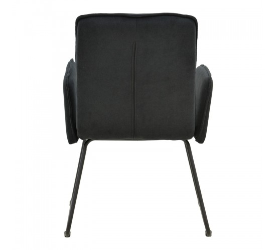 Πολυθρόνα Essential ύφασμα μαύρο-πόδι μαύρο μεταλλικό 55.5x59x89εκ Υλικό: FABRIC - METAL 029-000396