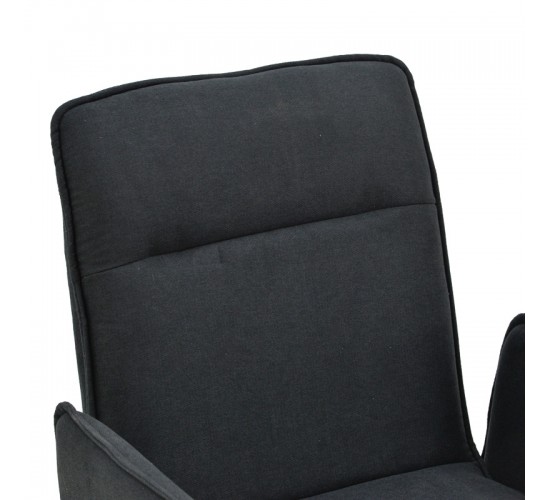 Πολυθρόνα Essential ύφασμα μαύρο-πόδι μαύρο μεταλλικό 55.5x59x89εκ Υλικό: FABRIC - METAL 029-000396