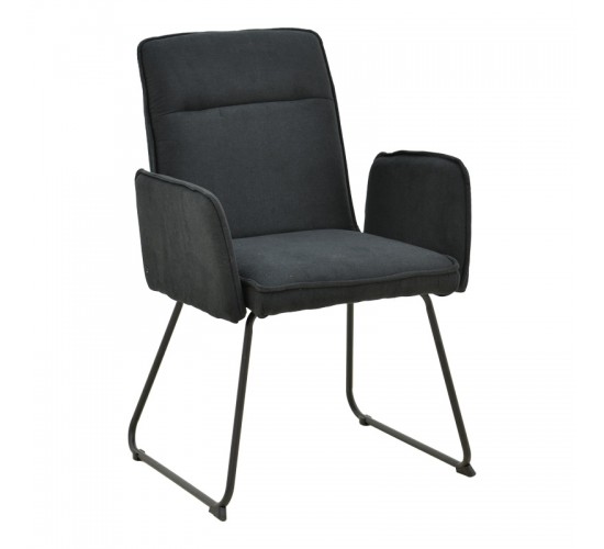 Πολυθρόνα Essential ύφασμα μαύρο-πόδι μαύρο μεταλλικό 55.5x59x89εκ Υλικό: FABRIC - METAL 029-000396