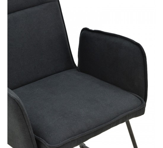 Πολυθρόνα Essential ύφασμα μαύρο-πόδι μαύρο μεταλλικό 55.5x59x89εκ Υλικό: FABRIC - METAL 029-000396