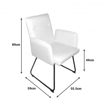 Πολυθρόνα Essential ύφασμα μπεζ-πόδι μαύρο μεταλλικό 55.5x59x89εκ Υλικό: FABRIC - METAL 029-000397