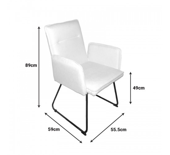 Πολυθρόνα Essential ύφασμα μπεζ-πόδι μαύρο μεταλλικό 55.5x59x89εκ Υλικό: FABRIC - METAL 029-000397
