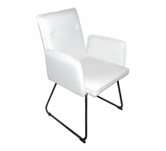 Πολυθρόνα Essential ύφασμα μπεζ-πόδι μαύρο μεταλλικό 55.5x59x89εκ Υλικό: FABRIC - METAL 029-000397