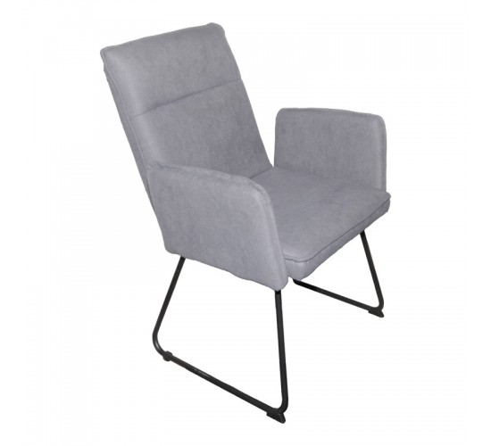 Πολυθρόνα Essential ύφασμα γκρι-πόδι μαύρο μεταλλικό 55.5x59x89εκ Υλικό: FABRIC - METAL 029-000398