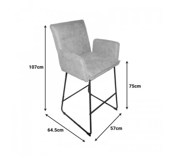 Σκαμπό μπαρ Essential ύφασμα σαπιο μήλο-πόδι μαύρο μεταλλικό 57x64.5x107εκ Υλικό: FABRIC - METAL 029-000403