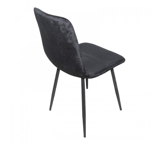 Καρέκλα Grato ύφασμα μαύρο-πόδι μαύρο μεταλλικό 45.5x53.5x88.5εκ Υλικό: FABRIC - METAL 029-000406