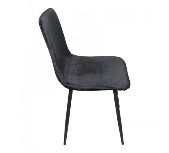 Καρέκλα Grato ύφασμα μαύρο-πόδι μαύρο μεταλλικό 45.5x53.5x88.5εκ Υλικό: FABRIC - METAL 029-000406