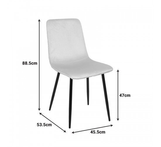 Καρέκλα Grato ύφασμα λαδί-πόδι μαύρο μεταλλικό 45.5x53.5x88.5εκ Υλικό: FABRIC - METAL 029-000409