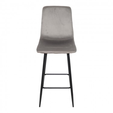 Σκαμπό μπαρ Grato ύφασμα γκρι-πόδι μαύρο μεταλλικό 43.5x55x114εκ Υλικό: FABRIC - METAL 029-000412