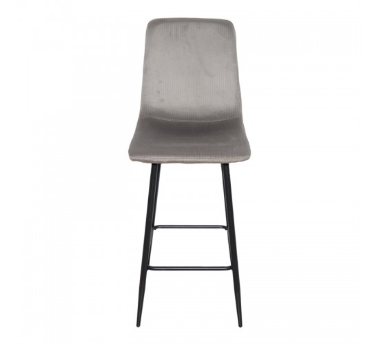 Σκαμπό μπαρ Grato ύφασμα γκρι-πόδι μαύρο μεταλλικό 43.5x55x114εκ Υλικό: FABRIC - METAL 029-000412