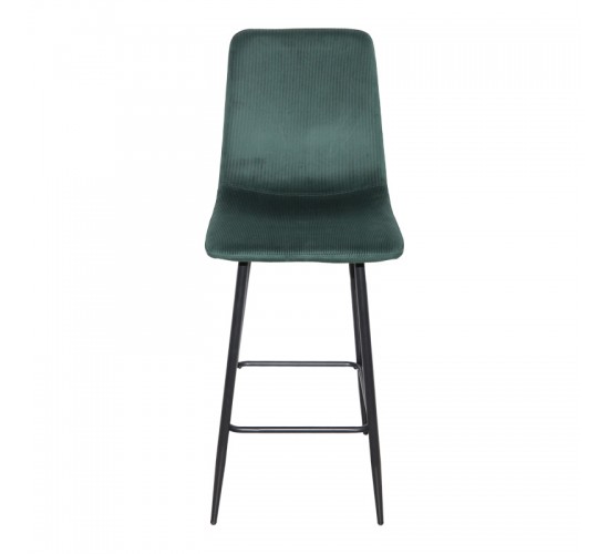 Σκαμπό μπαρ Grato ύφασμα λαδί-πόδι μαύρο μεταλλικό 43.5x55x114εκ Υλικό: FABRIC - METAL 029-000413