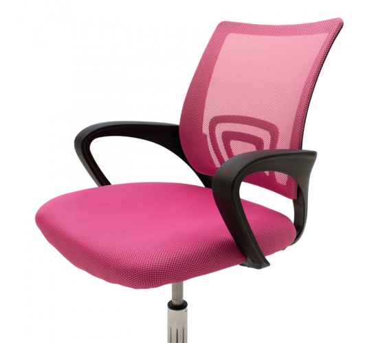 Καρέκλα γραφείου Berto II με ανάκλιση ύφασμα mesh σε ροζ απόχρωση 60x48x85-95εκ Υλικό: MESH FABRIC - METAL LEGS - PP 029-000414
