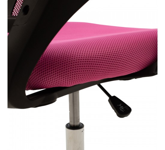 Καρέκλα γραφείου Berto II με ανάκλιση ύφασμα mesh σε ροζ απόχρωση 60x48x85-95εκ Υλικό: MESH FABRIC - METAL LEGS - PP 029-000414