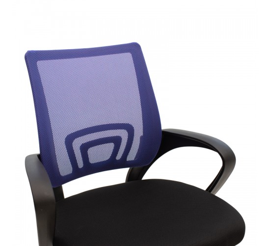 Καρέκλα γραφείου Berto II με ανάκλιση ύφασμα mesh σε μπλε-μαύρη απόχρωση και βάση χρωμίου 60x48x85-95εκ Υλικό: MESH FABRIC - METAL LEGS - PP 029-000415