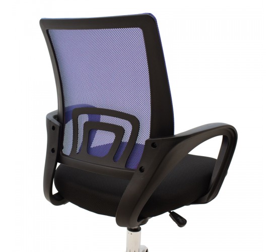 Καρέκλα γραφείου Berto II με ανάκλιση ύφασμα mesh σε μπλε-μαύρη απόχρωση και βάση χρωμίου 60x48x85-95εκ Υλικό: MESH FABRIC - METAL LEGS - PP 029-000415