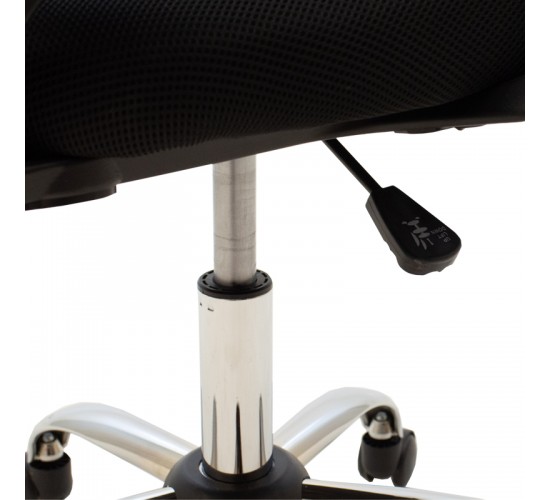 Καρέκλα γραφείου Berto II με ανάκλιση ύφασμα mesh σε μπλε-μαύρη απόχρωση και βάση χρωμίου 60x48x85-95εκ Υλικό: MESH FABRIC - METAL LEGS - PP 029-000415