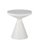 Βοηθητικό τραπέζι Coozlin Inart sintered stone σε απόχρωση λευκό μαρμάρου με λευκό μέταλλο Φ50x50εκ 029-000416