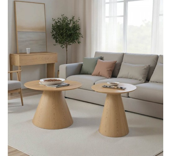 Tραπέζια σαλονιού Donda mdf σετ 2τεμ. sonoma Υλικό: MDF covered paper 029-000419