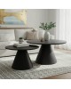 Tραπέζια σαλονιού Donda  mdf σετ 2τεμ. μαύρο Υλικό: MDF covered paper 029-000422
