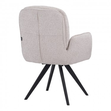 Πολυθρόνα περιστρεφόμενη Novo ύφασμα λευκό μπουκλε-πόδια μαύρο μεταλλικό 65.5x60x90εκ Υλικό: boucle FABRIC - METAL 029-000428