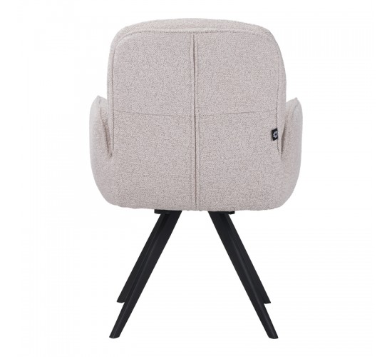 Πολυθρόνα περιστρεφόμενη Novo ύφασμα λευκό μπουκλε-πόδια μαύρο μεταλλικό 65.5x60x90εκ Υλικό: boucle FABRIC - METAL 029-000428