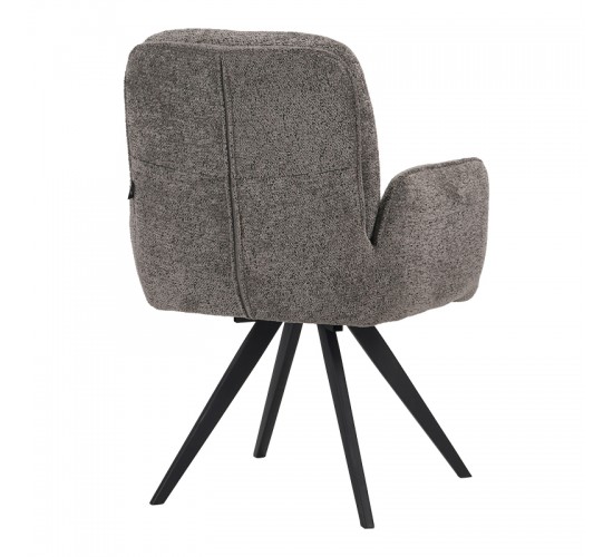 Πολυθρόνα περιστρεφόμενη Novo ύφασμα ανθρακί μπουκλε-πόδια μαύρο μεταλλικό 65.5x60x90εκ Υλικό: boucle FABRIC - METAL 029-000429