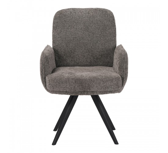 Πολυθρόνα περιστρεφόμενη Novo ύφασμα ανθρακί μπουκλε-πόδια μαύρο μεταλλικό 65.5x60x90εκ Υλικό: boucle FABRIC - METAL 029-000429