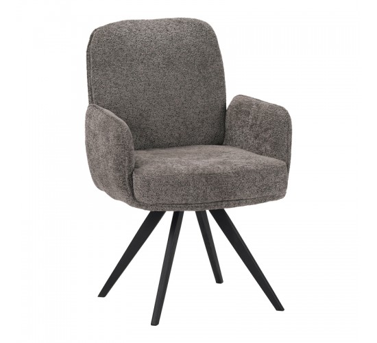 Πολυθρόνα περιστρεφόμενη Novo ύφασμα ανθρακί μπουκλε-πόδια μαύρο μεταλλικό 65.5x60x90εκ Υλικό: boucle FABRIC - METAL 029-000429