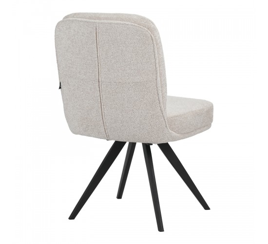 Καρέκλα περιστρεφόμενη Novo ύφασμα λευκό μπουκλε-πόδια μαύρο μεταλλικό 65.5x50x90εκ Υλικό: boucle FABRIC - METAL 029-000430