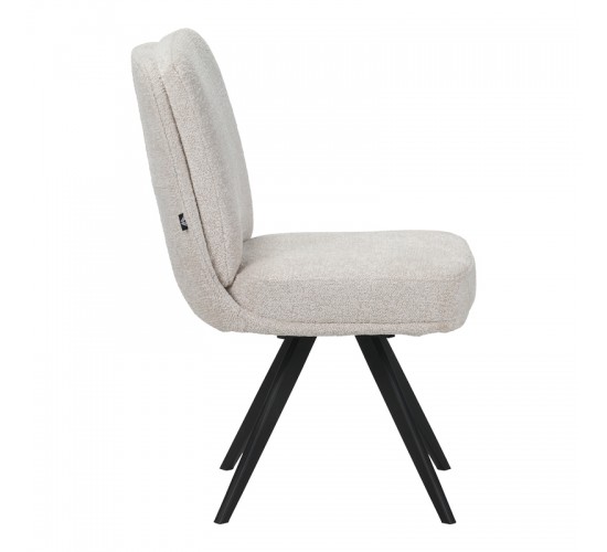 Καρέκλα περιστρεφόμενη Novo ύφασμα λευκό μπουκλε-πόδια μαύρο μεταλλικό 65.5x50x90εκ Υλικό: boucle FABRIC - METAL 029-000430