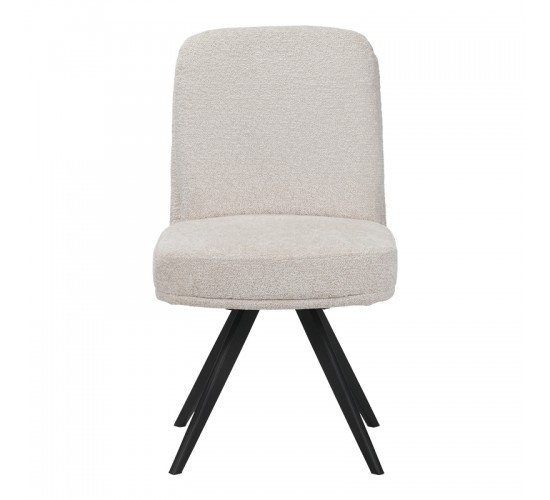 Καρέκλα περιστρεφόμενη Novo ύφασμα λευκό μπουκλε-πόδια μαύρο μεταλλικό 65.5x50x90εκ Υλικό: boucle FABRIC - METAL 029-000430