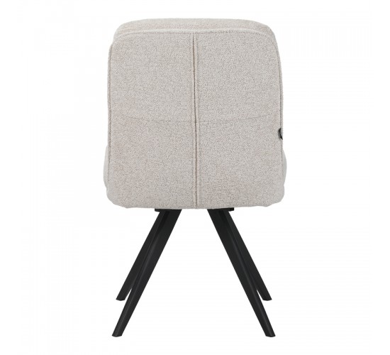 Καρέκλα περιστρεφόμενη Novo ύφασμα λευκό μπουκλε-πόδια μαύρο μεταλλικό 65.5x50x90εκ Υλικό: boucle FABRIC - METAL 029-000430