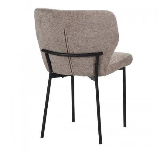 Καρέκλα Mavier ύφασμα γκρι-μπεζ-πόδια μαύρο μεταλλικό 48x61.5x82εκ Υλικό: boucle FABRIC - METAL 029-000432