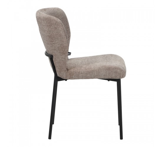 Καρέκλα Mavier ύφασμα γκρι-μπεζ-πόδια μαύρο μεταλλικό 48x61.5x82εκ Υλικό: boucle FABRIC - METAL 029-000432