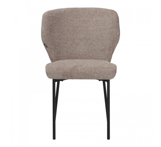 Καρέκλα Mavier ύφασμα γκρι-μπεζ-πόδια μαύρο μεταλλικό 48x61.5x82εκ Υλικό: boucle FABRIC - METAL 029-000432