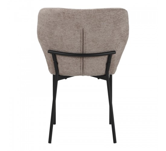 Καρέκλα Mavier ύφασμα γκρι-μπεζ-πόδια μαύρο μεταλλικό 48x61.5x82εκ Υλικό: boucle FABRIC - METAL 029-000432