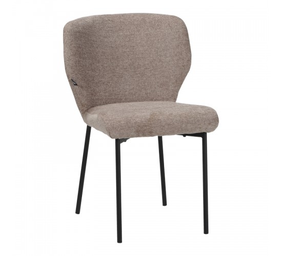 Καρέκλα Mavier ύφασμα γκρι-μπεζ-πόδια μαύρο μεταλλικό 48x61.5x82εκ Υλικό: boucle FABRIC - METAL 029-000432